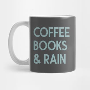 Coffee, Books, & Rain Mug